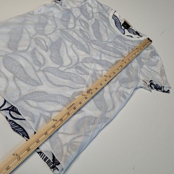 SCOTCH & SODA REVERSE PATTERN WHITE NAVY BLUE FLORAL TSHIRT TOP S SMALL - Picture 2 of 9